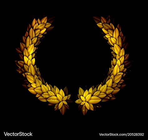 Golden laurel wreath Royalty Free Vector Image