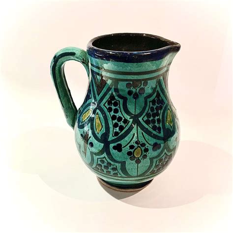 A Moroccan Green Glazed ‘Safi Ware' Islamic Pottery Jug