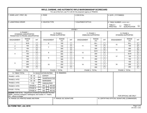 DA Form 7801 - Fill Out, Sign Online and Download Fillable PDF | Templateroller