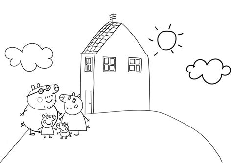 Peppa Pig House Coloring Pages Sketch Coloring Page