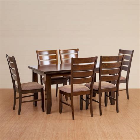 Buy Chunky 6-Seater Dining Set with Chairs - Brown from Home Centre at ...