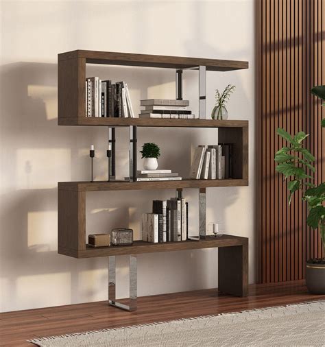 Modrest Maze Modern Walnut Bookcase