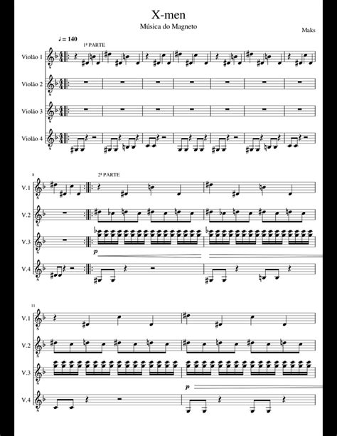 X-men sheet music for Guitar download free in PDF or MIDI