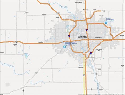 Map of Wichita, Kansas - GIS Geography