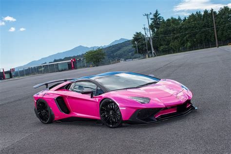 Hot Pink Lamborghini Aventador SV Gets Liberty Walk Kit