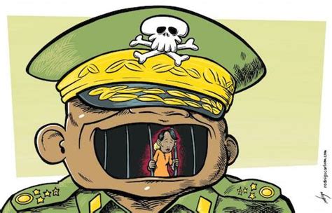 Myanmarrested By rodrigo | Politics Cartoon | TOONPOOL