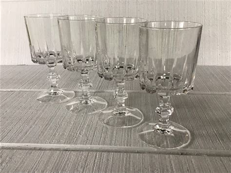 French Crystal Wine Glasses Water Goblets Louvre Cristal D - Etsy