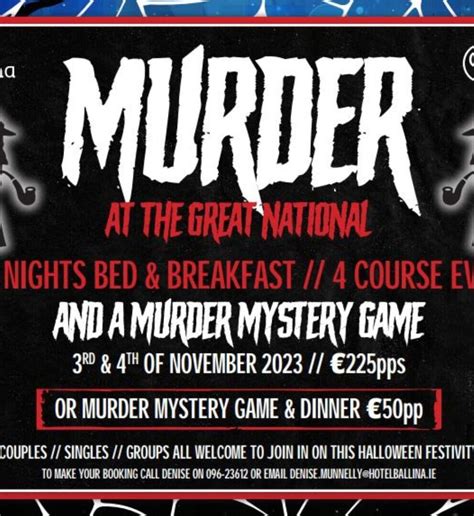 Murder Mystery Weekends Ireland | Great National Hotel Ballina Mayo