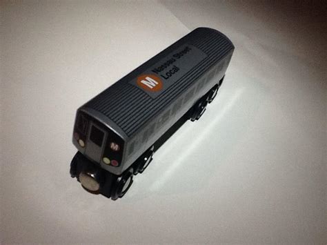 RARE Munipals Wooden Railway NYC Subway Car R160A M Train Nassau Street ...