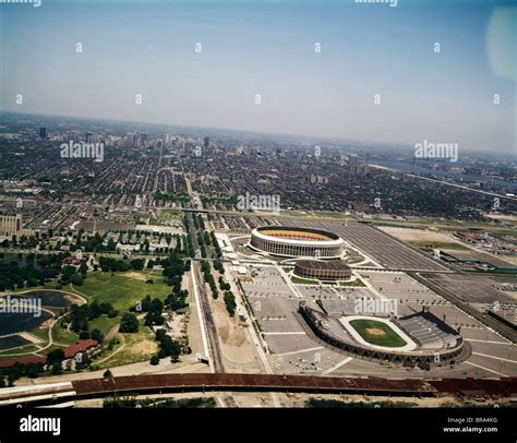 1970s AERIAL VIEW VETERANS STADIUM THE SPECTRUM AND OLD JFK STADIUM PHILADELPHIA PENNSYLVANIA ...