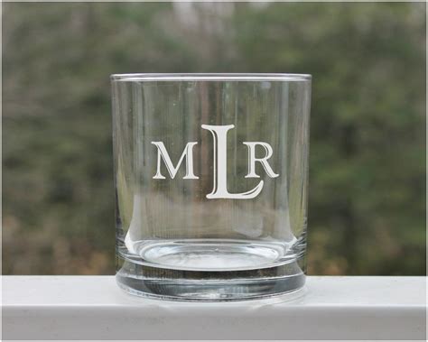 Monogram Whiskey Glass Etched Whiskey Glass Personalized | Etsy in 2022 ...