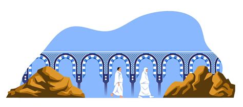 Walking Hajj Pilgrims Between Safa And Marwa Mount 1902782 Vector Art at Vecteezy