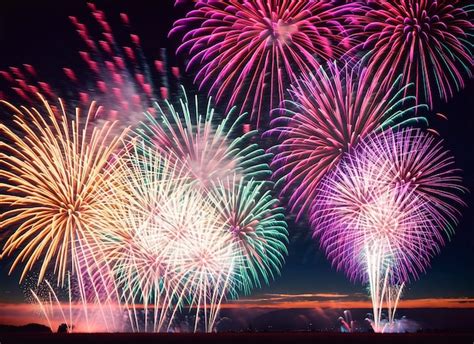 Premium AI Image | A fireworks display with colorful fireworks ...