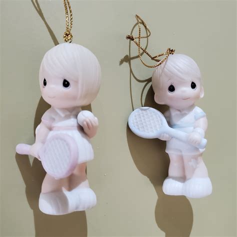 Precious Moments Miniature Ornaments SET OF 2 Serve With A Smile 102458 ...