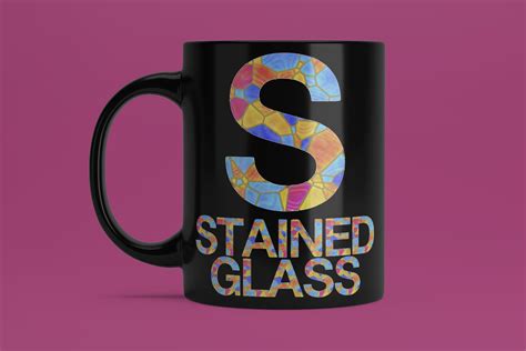 Stained Glass Color SVG Font and PNG Set