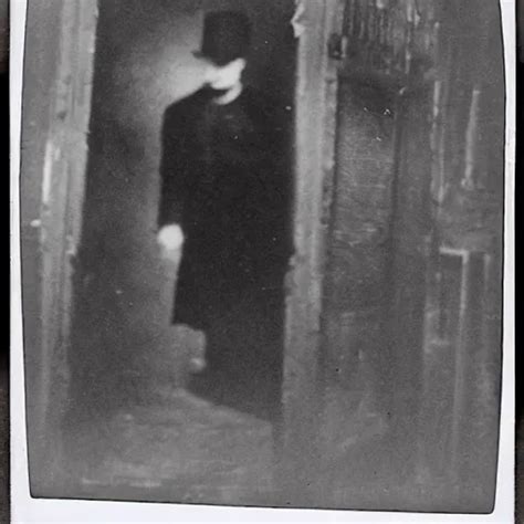 Polaroid photograph of a crime scene of the serial killer Jack the Ripper, unsettling, creepy ...