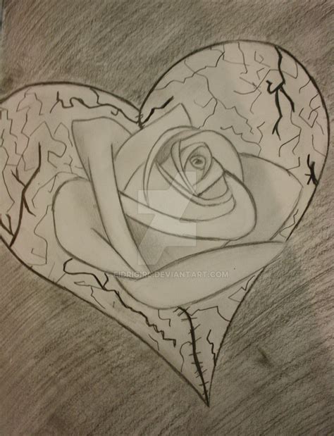 Rose and Broken Heart by eidrigirl on DeviantArt