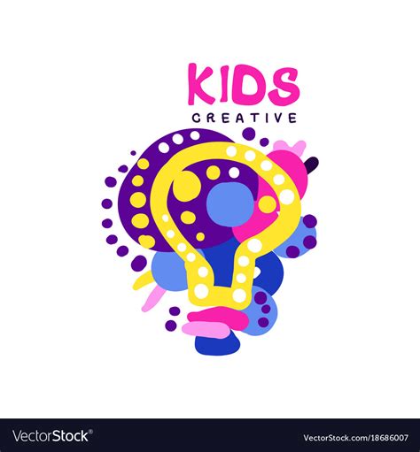 Kids creative colorful logo labels for kids club Vector Image