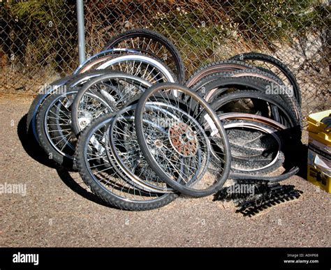 Used bike tires and wheels for sale Stock Photo - Alamy