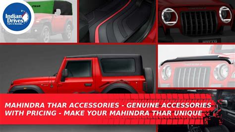 Mahindra Thar Accessories - Genuine Accessories With Pricing