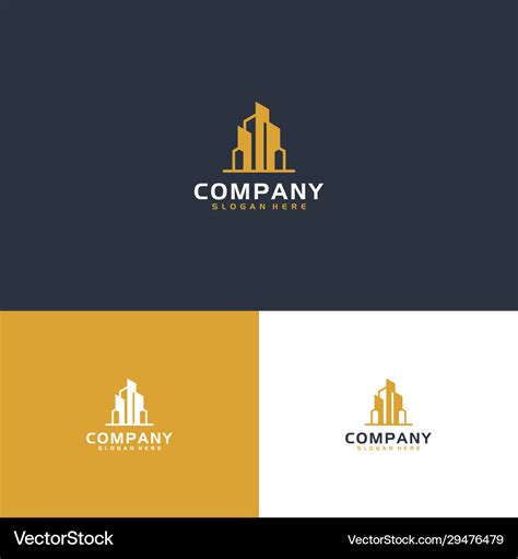 Modern inspiration real estate logo in gold color Vector Image