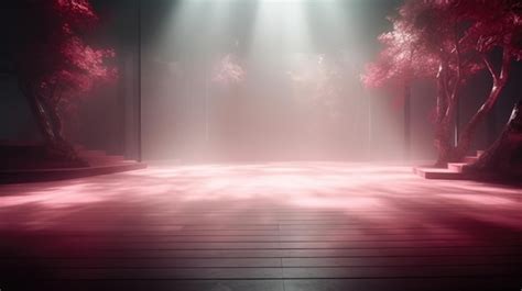 Premium AI Image | Empty stage background lightbeams spotlight ...