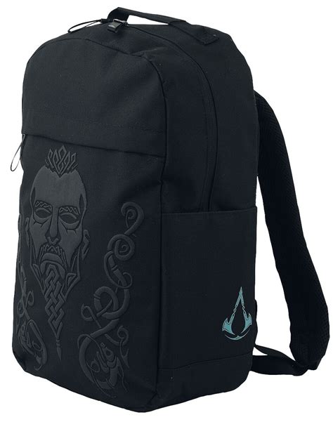 Valhalla - Black Screen Printed Backpack | Assassin's Creed Rucksack | EMP