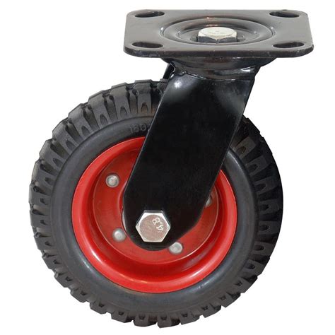 POWERTEC 6 in. Swivel Plate Caster Wheels, Heavy-Duty Industrial Plate ...