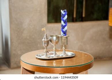 Braided Blue White Havdalah Candle Kiddush Stock Photo 1194443509 | Shutterstock