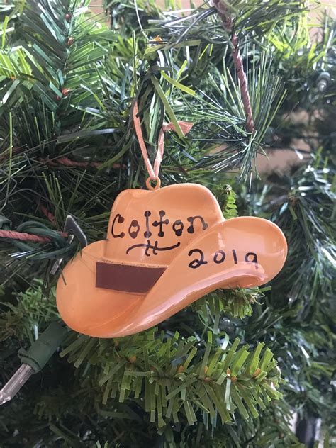 Cowboy Hat Personalized Christmas OrnamentRancher Hand | Etsy