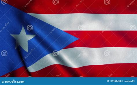 Puerto Rico Flag Waving in the Wind. National Flag of Puerto Rico. Sign ...