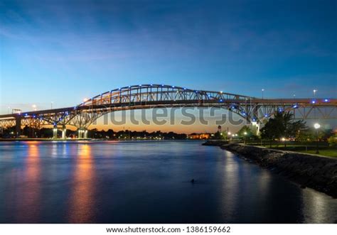 Blue Water Bridge Sunset Stock Photo (Edit Now) 1386159662