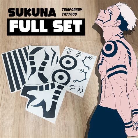 Sukuna Temporary Tattoos FULL SET (Body + Face) – TattooIcon