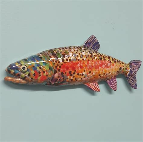 Rainbow Trout Wall Sculpture, 43 cm long. | RenéeKilburnCeramics