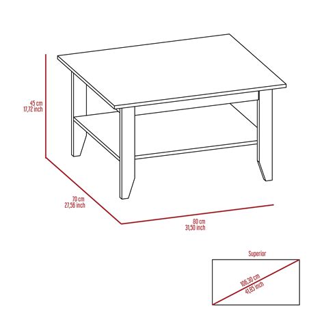 Coffee Table, One Shelf, Four Legs -Black - Bed Bath & Beyond - 39069878