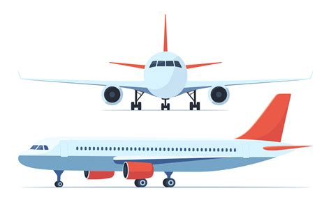 Large passenger airplane front and side view. Vector illustration. 15412045 Vector Art at Vecteezy