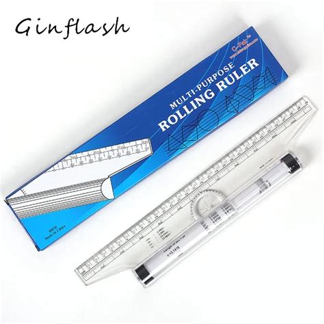 Clear Metric Parallel ruler Multi purpose Drawing Rolling Ruler ...