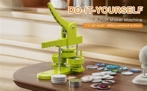 Amazon.com: Mryitcal Button Maker Machine Multiple Sizes 400pcs, Pin Maker Button Press 1+1.25+2 ...