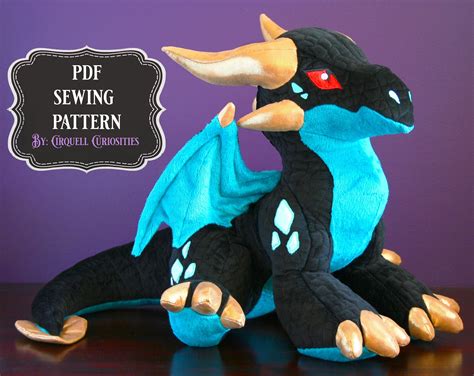 Dragon Stuffed Animal Pattern PDF Dragon Plushie Sewing | Etsy