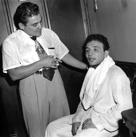 Jake LaMotta and his brother Joey (Giuseppe) at Gleason's Gym, New York City, June 1950 ...