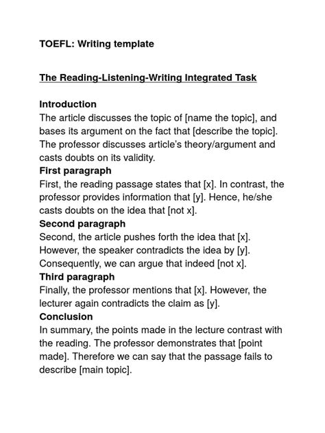 TOEFL- Integrated Writing Template | Argument | Philosophical Theories