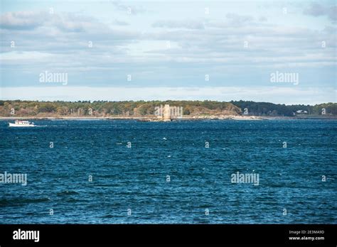 Whaleback Lighthouse at the mouth of the Piscataqua River, Kittery ...