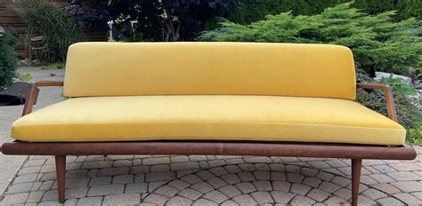 REFINISHED Mid Century Modern Daybed Sofa by A. Pearsall, NEW CUSHIONS