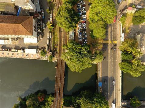 Aerial View of the Rail Bridges and Road Bridge Stock Photo - Image of ...