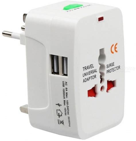 Unique4Ever Universal Worldwide Travel Adapter Plug 2 USB Charging Port ...