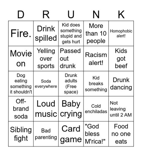 Party Bingo Card