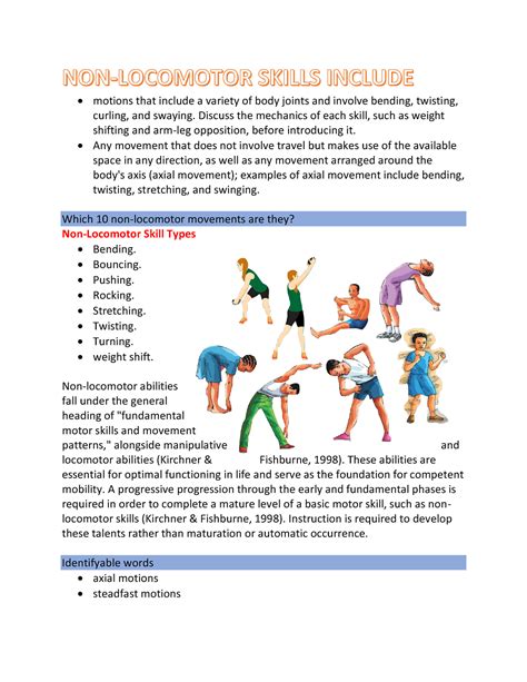 Physical Education - motions that include a variety of body joints and involve bending, twisting ...