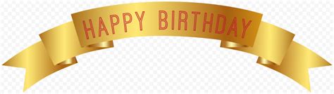 HD Gold Happy Birthday Ribbon Banner PNG | Citypng