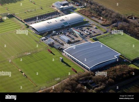 aerial view of Manchester United's training ground at Carrington, Manchester Stock Photo - Alamy