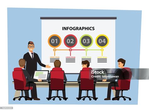 Business People Having Board Meeting Vector Illustration Cartoon ...